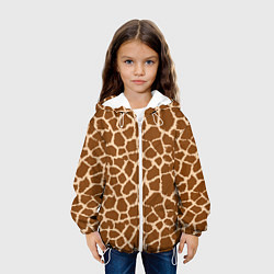 Куртка с капюшоном детская Кожа жирафа - giraffe, цвет: 3D-белый — фото 2