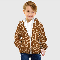 Куртка с капюшоном детская Кожа жирафа - giraffe, цвет: 3D-белый — фото 2