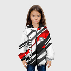 Куртка с капюшоном детская Honda - red and white, цвет: 3D-черный — фото 2