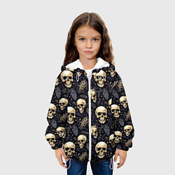 Куртка с капюшоном детская Черепы, звезды и хвойные ветки, цвет: 3D-белый — фото 2