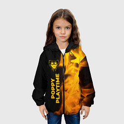 Куртка с капюшоном детская Poppy Playtime - gold gradient: по-вертикали, цвет: 3D-черный — фото 2