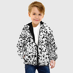 Куртка с капюшоном детская Пятнистый чёрно-белый паттерн, цвет: 3D-черный — фото 2