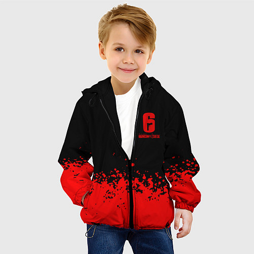 Детская куртка Rainbow Six красные краски / 3D-Черный – фото 4