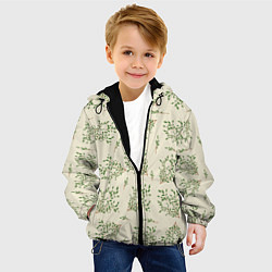 Куртка с капюшоном детская Веточки с зелеными листьями, цвет: 3D-черный — фото 2