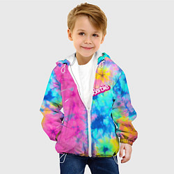 Куртка с капюшоном детская Barbie - floral pattern - tie-dye, цвет: 3D-белый — фото 2