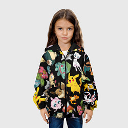Куртка с капюшоном детская Пикачу и другие покемоны, цвет: 3D-черный — фото 2