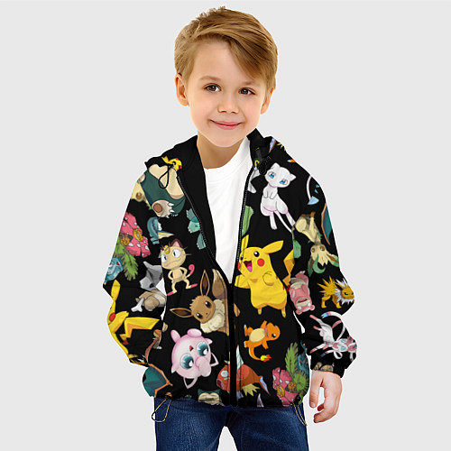 Детская куртка Пикачу и другие покемоны / 3D-Черный – фото 4