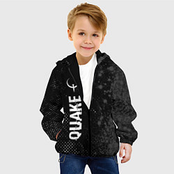 Куртка с капюшоном детская Quake glitch на темном фоне: по-вертикали, цвет: 3D-черный — фото 2
