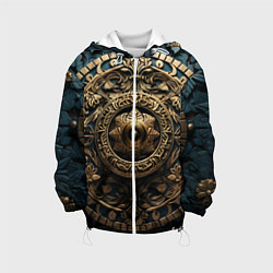 Куртка с капюшоном детская Орнамент в кельтском стиле, цвет: 3D-белый