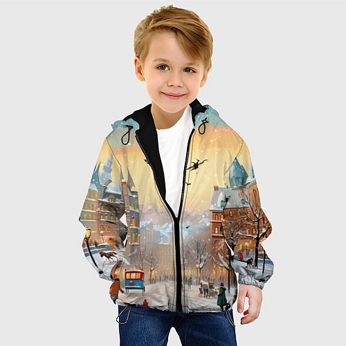 Детская куртка Новогодний городок / 3D-Черный – фото 4