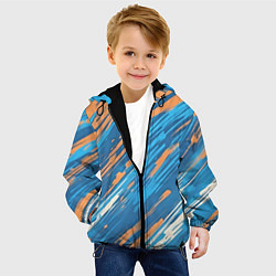 Куртка с капюшоном детская Абстракция синяя, цвет: 3D-черный — фото 2