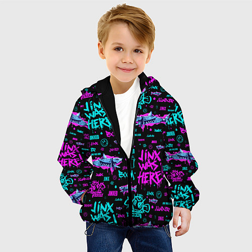 Детская куртка Jinx Arcane pattern neon / 3D-Черный – фото 4