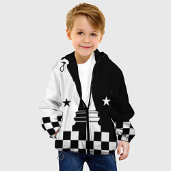 Куртка с капюшоном детская Шахматный конь, цвет: 3D-черный — фото 2