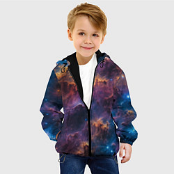 Куртка с капюшоном детская Космическая туманность, цвет: 3D-черный — фото 2