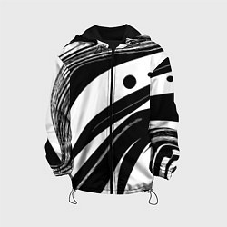 Куртка с капюшоном детская Abstract black and white composition, цвет: 3D-черный