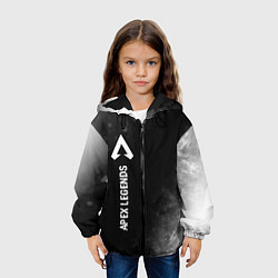 Куртка с капюшоном детская Apex Legends glitch на темном фоне по-вертикали, цвет: 3D-черный — фото 2
