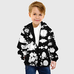 Куртка с капюшоном детская Фантазийный космический паттерн, цвет: 3D-черный — фото 2