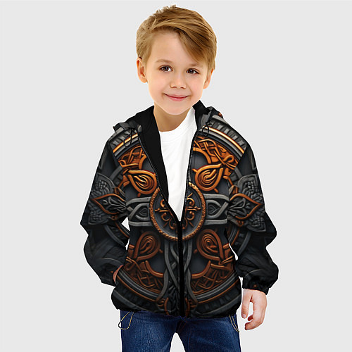 Детская куртка Орнамент в викингском стиле / 3D-Черный – фото 4