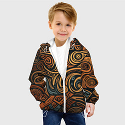 Куртка с капюшоном детская Узор в викингском стиле, цвет: 3D-белый — фото 2