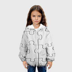 Куртка с капюшоном детская Детальки пазла, цвет: 3D-белый — фото 2