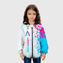 Куртка с капюшоном детская Apex Legends neon gradient style по-вертикали, цвет: 3D-черный — фото 2