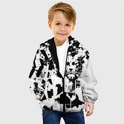 Куртка с капюшоном детская Морда льва - абстракция, цвет: 3D-черный — фото 2