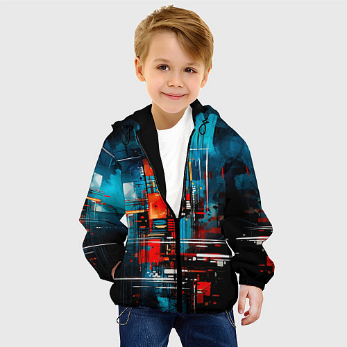 Детская куртка Городская абстракция / 3D-Черный – фото 4