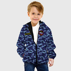 Куртка с капюшоном детская Камуфляж синий - Роман, цвет: 3D-черный — фото 2