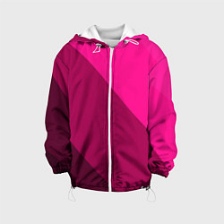 Куртка с капюшоном детская Широкие розовые полосы, цвет: 3D-белый