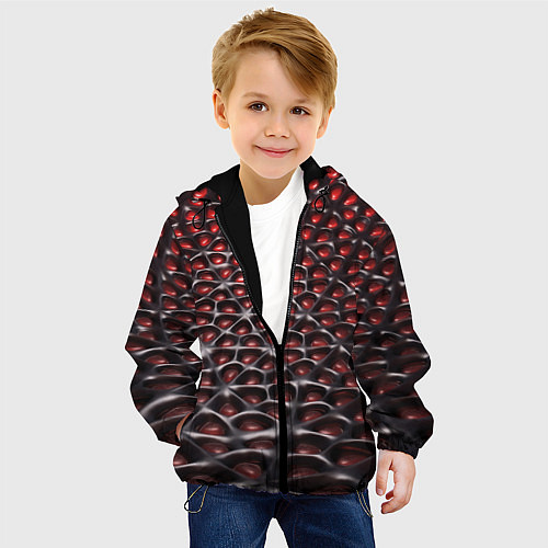 Детская куртка Гранатовые зёрна абстракция / 3D-Черный – фото 4