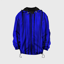 Куртка с капюшоном детская Абстрактные полосы ультрамарин, цвет: 3D-черный