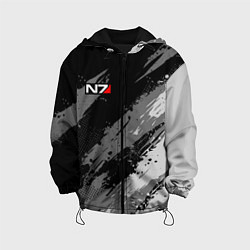 Куртка с капюшоном детская N7 - mass effect monochrome, цвет: 3D-черный