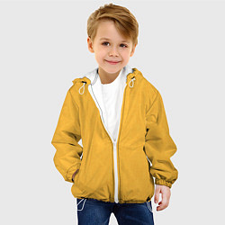 Куртка с капюшоном детская Жёлтый однотонный текстура, цвет: 3D-белый — фото 2