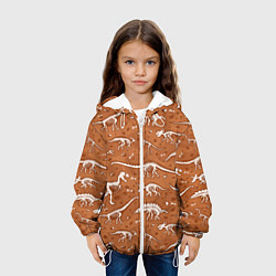 Куртка с капюшоном детская Скелеты динозавров, цвет: 3D-белый — фото 2