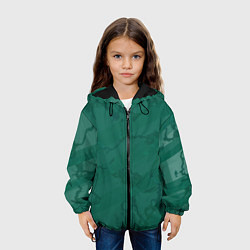 Куртка с капюшоном детская Серо-зеленые разводы, цвет: 3D-черный — фото 2