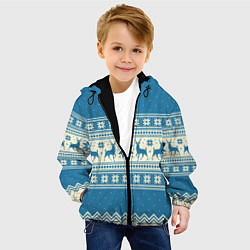 Куртка с капюшоном детская Sweater with deer on a blue background, цвет: 3D-черный — фото 2