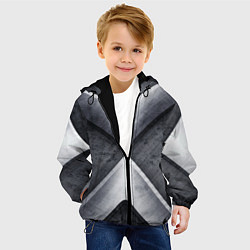 Куртка с капюшоном детская Стальные блоки, цвет: 3D-черный — фото 2