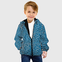 Куртка с капюшоном детская Белые пузырьки на синем фоне, цвет: 3D-черный — фото 2