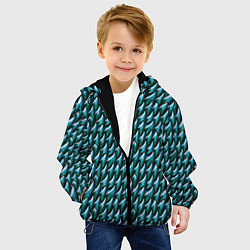 Куртка с капюшоном детская Изумрудная чешуя дракона, цвет: 3D-черный — фото 2