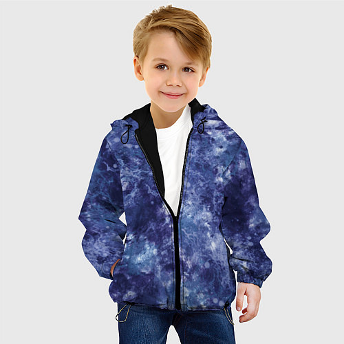 Детская куртка Абстракция - sea blue / 3D-Черный – фото 4