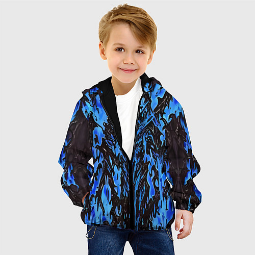 Детская куртка Демонический доспех синий / 3D-Черный – фото 4