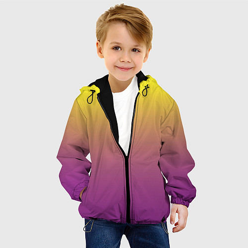 Детская куртка Желто-фиолетовый градиент / 3D-Черный – фото 4