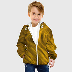 Куртка с капюшоном детская Текстура желтой шерсти, цвет: 3D-белый — фото 2