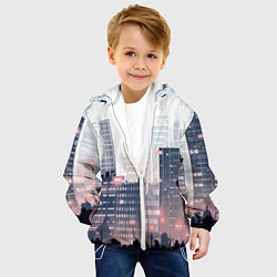 Куртка с капюшоном детская Безмятежный город, цвет: 3D-белый — фото 2