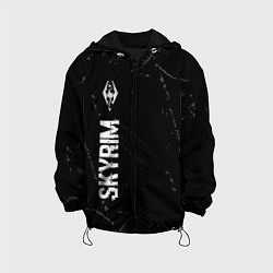 Куртка с капюшоном детская Skyrim glitch на темном фоне по-вертикали, цвет: 3D-черный