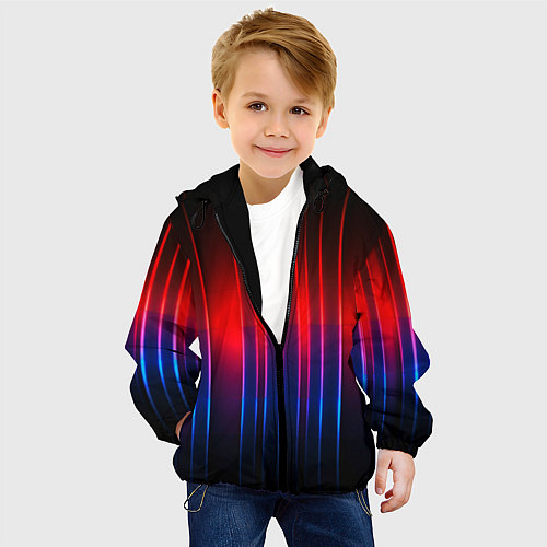 Детская куртка Неоновый узор неоновая шкала / 3D-Черный – фото 4