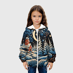 Куртка с капюшоном детская Морозное утро, цвет: 3D-белый — фото 2