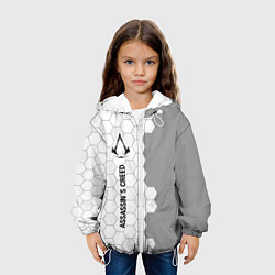 Куртка с капюшоном детская Assassins Creed glitch на светлом фоне по-вертикал, цвет: 3D-белый — фото 2