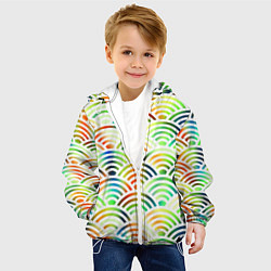 Куртка с капюшоном детская Белая рыба - чешуя-волна, цвет: 3D-белый — фото 2