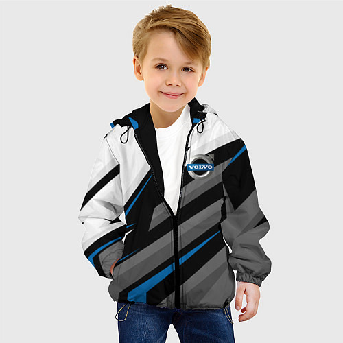 Детская куртка Volvo - blue sport / 3D-Черный – фото 4